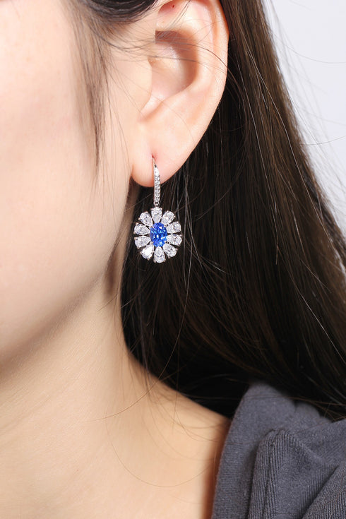 S925 silver cobalt spinel earrings W 1.91ct