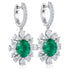 S925 sterling silver cultured emerald earrings W 5.01ct