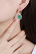 S925 sterling silver cultured emerald earrings W 5.01ct