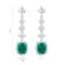 S925 silver cultured emerald earrings W 5.68ct