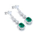 S925 silver cultured emerald earrings W 5.68ct