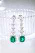 S925 silver cultured emerald earrings W 5.68ct