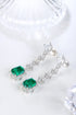 S925 silver cultured emerald earrings W 5.68ct