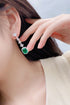 S925 silver cultured emerald earrings W 5.68ct