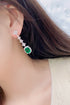 S925 silver cultured emerald earrings W 5.68ct