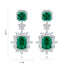 S925 silver cultured emerald earrings A 9.22ct