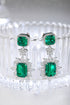 S925 silver cultured emerald earrings A 9.22ct