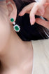 S925 silver cultured emerald earrings A 9.22ct