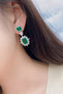 S925 silver cultured emerald earrings A 9.22ct