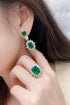 S925 silver cultured emerald earrings A 9.22ct