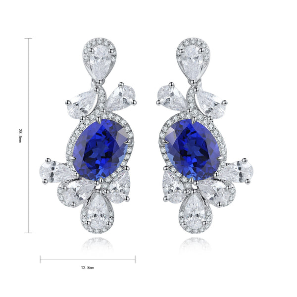 S925 silver cultured sapphire earrings W 5.02ct