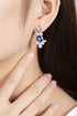 S925 silver cultured sapphire earrings W 5.02ct
