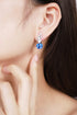 S925 silver cultured cobalt spinel earrings W 6.25ct