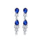 S925 silver cultured sapphire earrings W 3.56ct