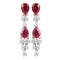 S925 silver red sapphire earrings W 3.56ct