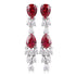 S925 silver red sapphire earrings W 3.56ct