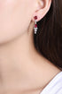 S925 silver red sapphire earrings W 3.56ct