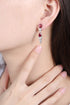 S925 silver red sapphire earrings W 3.56ct