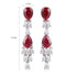 S925 silver red sapphire earrings W 3.56ct