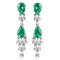 S925 silver cultured emerald earrings W 2.75ct