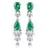 S925 silver cultured emerald earrings W 2.75ct