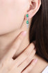 S925 silver cultured emerald earrings W 2.75ct