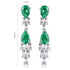 S925 silver cultured emerald earrings W 2.75ct