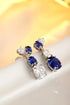 S925 silver cultured sapphire earrings W 1.398ct
