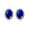S925 silver cultured sapphire earrings W 2.16ct