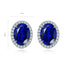 S925 silver cultured sapphire earrings W 2.16ct