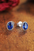 S925 silver cultured sapphire earrings W 2.16ct