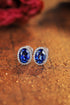 S925 silver cultured sapphire earrings W 2.16ct