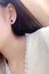 S925 silver cultured sapphire earrings W 2.16ct
