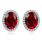 S925 Sterling Silver Red Sapphire Earrings W 2.18ct