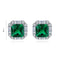 S925 Silver Cultured Emerald Earrings A 4.38ct