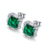 S925 Silver Cultured Emerald Earrings A 4.38ct