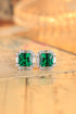 S925 Silver Cultured Emerald Earrings A 4.38ct