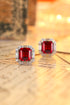 S925 Silver Culture red Sapphire Earrings A 6.71ct