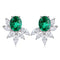 S925 Silver Cultured Emerald Earrings W 4.72ct