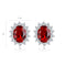 S925 Silver Cultured Red Sapphire Earrings W 3.43ct