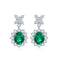 S925 SIlver Cultured Emerald Earrings W 6.96ct
