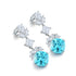 S925 Sterling Silver Cultured Paraiba Earrings A 10.53ct