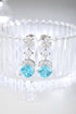 S925 Sterling Silver Cultured Paraiba Earrings A 10.53ct