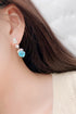 S925 Sterling Silver Cultured Paraiba Earrings A 10.53ct
