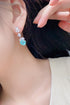 S925 Sterling Silver Cultured Paraiba Earrings A 10.53ct