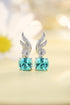 S925 Sterling Silver Cultured Paraiba Earrings W 9.13ct