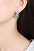 S925 Sterling Silver Cultured Paraiba Earrings W 9.13ct