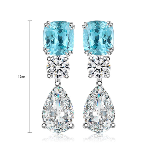 S925 Sterling silver cultured Paraiba Earrings A 2.51ct