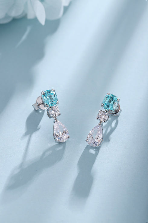 S925 Sterling silver cultured Paraiba Earrings A 2.51ct