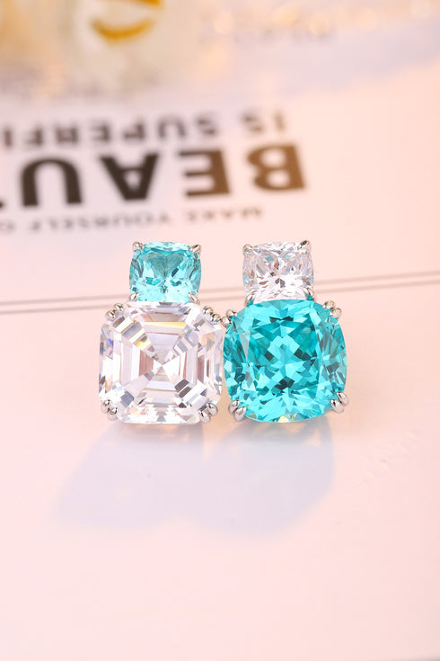 S925 Silver Cultured Paraiba Earrings A